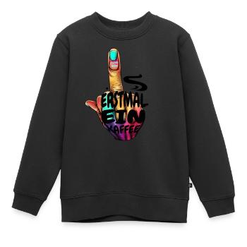 Morgenmuffel - Kinder Premium Organic Sweatshirt - Schwarz - Vorne - AI Model Kid Female (0cm)