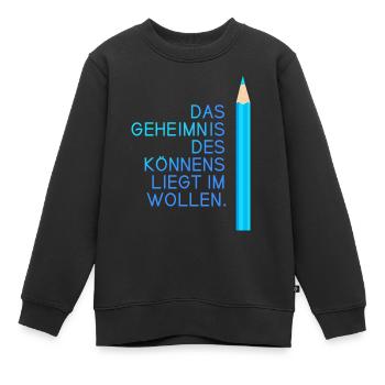 schule motivation einschulung prüfung abi spruch l - Kinder Premium Organic Sweatshirt - Schwarz - Vorne - AI Model Kid Female (0cm)