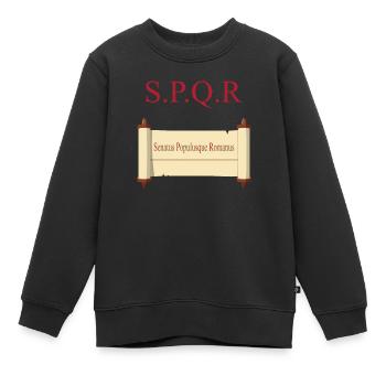 Chemise SPQR Historsisches - Sweat Premium enfant bio - noir - Devant - AI Model Kid Female (0cm)