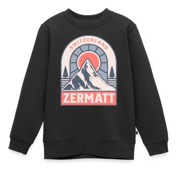 Zermatt Suisse Ski rétro - Sweat Premium enfant bio - noir - Devant - AI Model Kid Female (0cm)