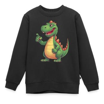 Un Dino auquel vous pouvez faire confiance Un pouce levé pour vous - Sweat Premium enfant bio - noir - Devant - AI Model Kid Female (0cm)