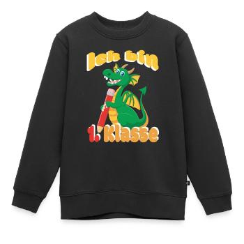 Kindergarten Einschulung 1. Schultag Schulanfang - Kinder Premium Organic Sweatshirt - Schwarz - Vorne - AI Model Kid Female (0cm)