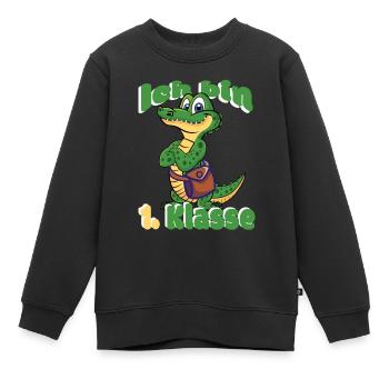 Kindergarten Einschulung 1. Schultag Schulanfang - Kinder Premium Organic Sweatshirt - Schwarz - Vorne - AI Model Kid Female (0cm)