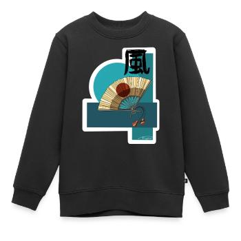 Sensu des Windes - Kinder Premium Organic Sweatshirt - Schwarz - Vorne - AI Model Kid Female (0cm)