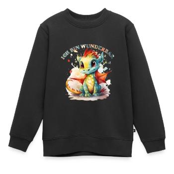 Ich bin wunderbar Drache - Kinder Premium Organic Sweatshirt - Schwarz - Vorne - AI Model Kid Female (0cm)
