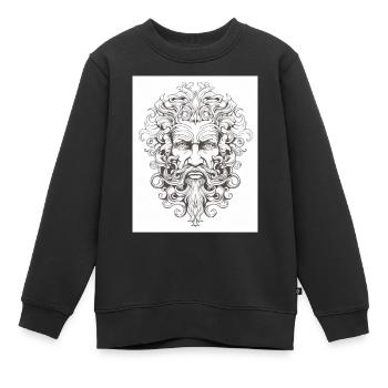 Dieu grec - Sweat Premium enfant bio - noir - Devant - AI Model Kid Female (0cm)