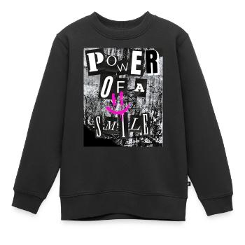 Die Kraft eines Lächelns - Kinder Premium Organic Sweatshirt - Schwarz - Vorne - AI Model Kid Female (0cm)