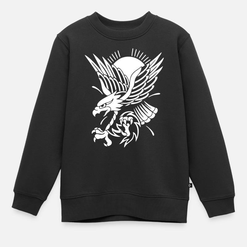 Eagle approaching - Kids Premium Organic Sweatshirt - black