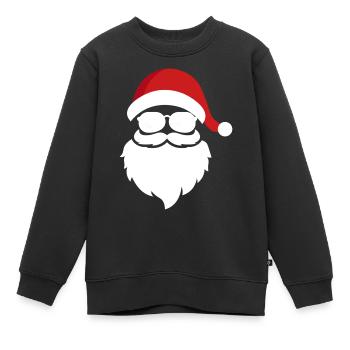 Weiß Rot Weihnachtsmann T Shirt - Kinder Premium Organic Sweatshirt - Schwarz - Vorne - AI Model Kid Female (0cm)