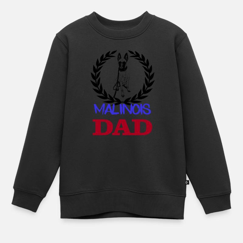 Malinois DAD - Kinder Premium Organic Sweatshirt - Schwarz