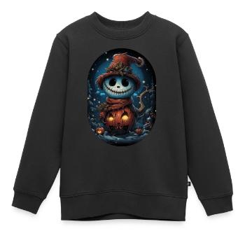 James der freundliche Halloween Schneemann - Kinder Premium Organic Sweatshirt - Schwarz - Vorne - AI Model Kid Female (0cm)