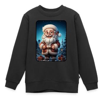 Weihnachtsmann Santa Claus - Kinder Premium Organic Sweatshirt - Schwarz - Vorne - AI Model Kid Female (0cm)