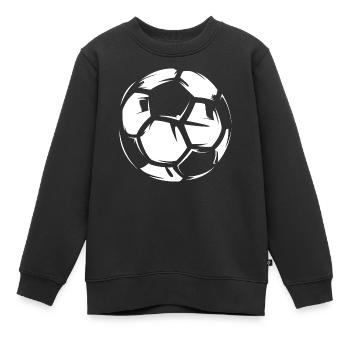 Illustration de ballon de football de football boulon icône en cuir - Sweat Premium enfant bio - noir - Devant - AI Model Kid Female (0cm)