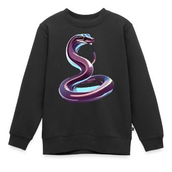 Chrom Schlange - Kinder Premium Organic Sweatshirt - Schwarz - Vorne - AI Model Kid Female (0cm)