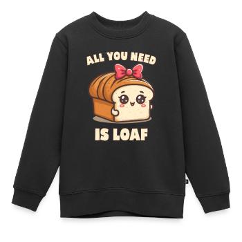 Alles, was du brauchst, ist ein Laib - Kinder Premium Organic Sweatshirt - Schwarz - Vorne - AI Model Kid Female (0cm)