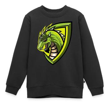 Dragon Logo - Sweat Premium enfant bio - noir - Devant - AI Model Kid Female (0cm)