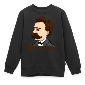 Nietzsche - Sweat Premium enfant bio - noir - Devant - AI Model Kid Female (0cm)