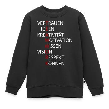 Teamwork - Kinder Premium Organic Sweatshirt - Schwarz - Vorne - AI Model Kid Female (0cm)