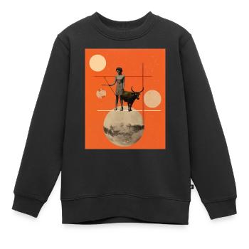 Sagittaire collage art astrologie - Sweat Premium enfant bio - noir - Devant - AI Model Kid Female (0cm)
