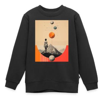 Klettern und sich etwas wünschen - Kinder Premium Organic Sweatshirt - Schwarz - Vorne - AI Model Kid Female (0cm)