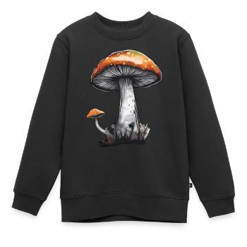 Pilz Steinpilz Champignon Natur Herbst Pfifferling - Kinder Premium Organic Sweatshirt - Schwarz - Vorne - AI Model Kid Female (0cm)