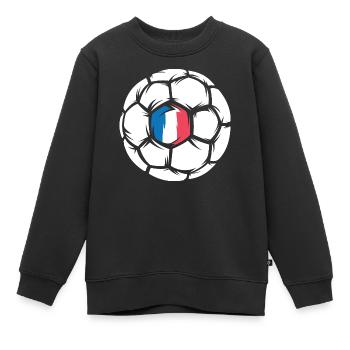Frankreich Handball EM Team Mannschaft Ball Symbol - Kinder Premium Organic Sweatshirt - Schwarz - Vorne - AI Model Kid Female (0cm)