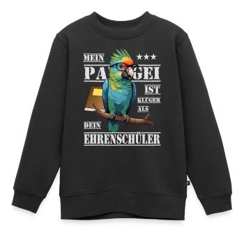 Mein Papagei ist Klüger... - Kinder Premium Organic Sweatshirt - Schwarz - Vorne - AI Model Kid Female (0cm)