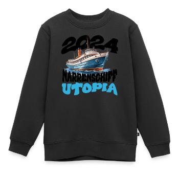 Ship of Fools Utopia, Franz Josef Strauss - Kids Premium Organic Sweatshirt - black - Front - AI Model Kid Female (0cm)