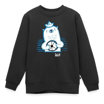 Ahoi Seebär - Kinder Premium Organic Sweatshirt - Schwarz - Vorne - AI Model Kid Female (0cm)