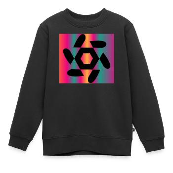 DESIGN. ART. GEEK. VINTAGE. GRAPHIQUE. MANGA. ASIE - Sweat Premium enfant bio - noir - Devant - AI Model Kid Female (0cm)