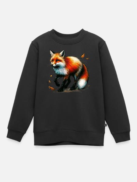 Fuchs - Kinder Premium Organic Sweatshirt - Schwarz