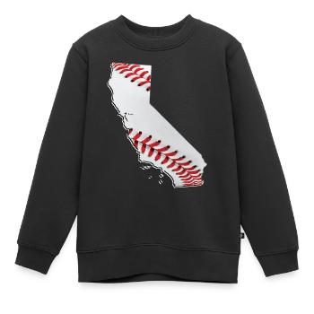 Californie (États-Unis) | Vrai baseball | Carte - Sweat Premium enfant bio - noir - Devant - AI Model Kid Female (0cm)