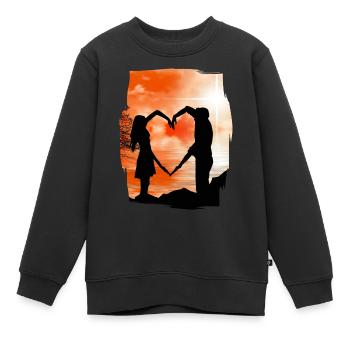 humeur saint valentine - Sweat Premium enfant bio - noir - Devant - AI Model Kid Female (0cm)