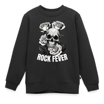 Rock Fever Skull - Kinder Premium Organic Sweatshirt - Schwarz - Vorne - AI Model Kid Female (0cm)