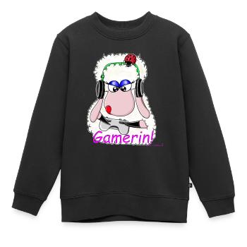 Gamerin! Wolly Sheepling.. Gaming - Kinder Premium Organic Sweatshirt - Schwarz - Vorne - AI Model Kid Female (0cm)