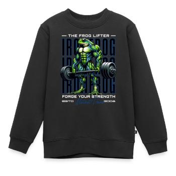 The Frog Lifter - Kinder Premium Organic Sweatshirt - Schwarz - Vorne - AI Model Kid Female (0cm)