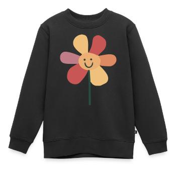 einzelne Blume - Kinder Premium Organic Sweatshirt - Schwarz - Vorne - AI Model Kid Female (0cm)