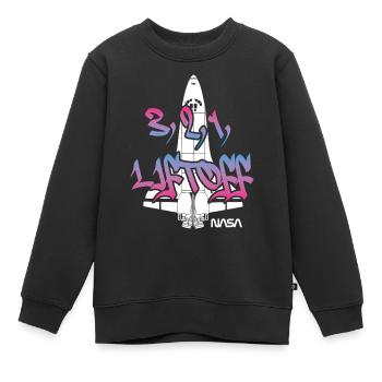 NASA Navette Spatiale 3, 2, 1 Liftoff Design Cool - Sweat Premium enfant bio - noir - Devant - AI Model Kid Female (0cm)
