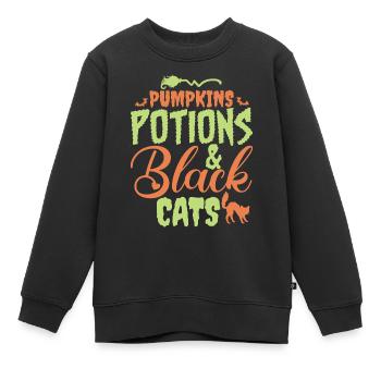 Halloween - Katzen und Zaubertränke - Kinder Premium Organic Sweatshirt - Schwarz - Vorne - AI Model Kid Female (0cm)