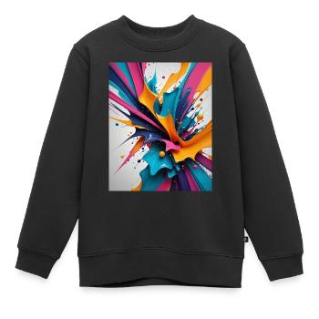 Farbklecks - Kinder Premium Organic Sweatshirt - Schwarz - Vorne - AI Model Kid Female (0cm)