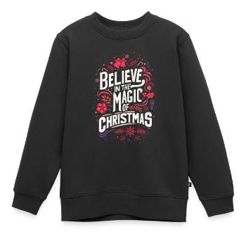 Glauben Sie an den Zauber von Weihnachten - Kinder Premium Organic Sweatshirt - Schwarz - Vorne - AI Model Kid Female (0cm)