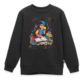 schulkind1 - Kinder Premium Organic Sweatshirt - Schwarz - Vorne - AI Model Kid Female (0cm)