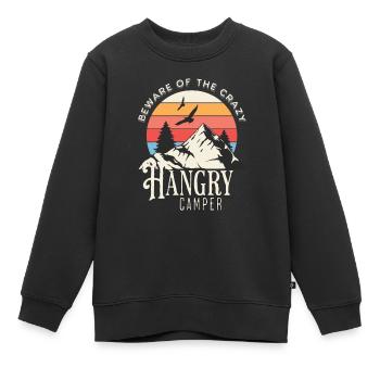 Attention au campeur affamé - Sweat Premium enfant bio - noir - Devant - AI Model Kid Female (0cm)