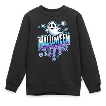 Helloween Geist Spooky Ghost Party Gespennst - Sweat Premium enfant bio - noir - Devant - AI Model Kid Female (0cm)