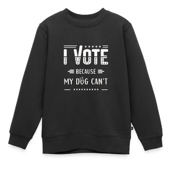ICH WÄHLE, weil mein Hund nicht kann - Kinder Premium Organic Sweatshirt - Schwarz - Vorne - AI Model Kid Female (0cm)