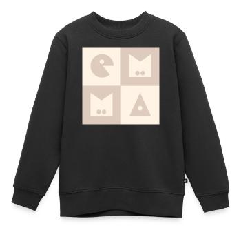 Emma Bébé fille Nom Prénom beige - Sweat Premium enfant bio - noir - Devant - AI Model Kid Female (0cm)