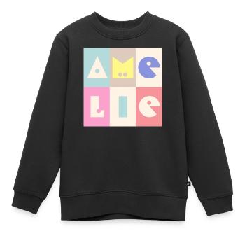 Amelie Name Baby Mädchen bunt - Kinder Premium Organic Sweatshirt - Schwarz - Vorne - AI Model Kid Female (0cm)