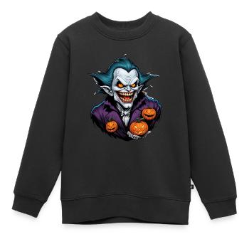 Halloween - Vampir Blutsauger Grusel mit Kürbis - Kinder Premium Organic Sweatshirt - Schwarz - Vorne - AI Model Kid Female (0cm)