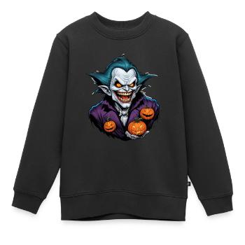 Halloween - Vampir Blutsauger Grusel mit Kürbis - Kinder Premium Organic Sweatshirt - Schwarz - Vorne - AI Model Kid Female (0cm)