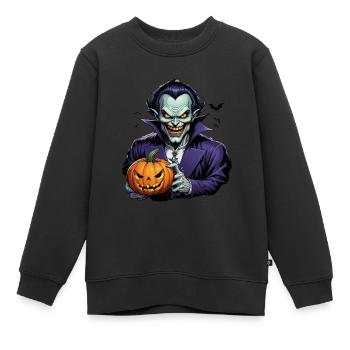 Halloween - Vampir Blutsauger Grusel mit Kürbis - Kinder Premium Organic Sweatshirt - Schwarz - Vorne - AI Model Kid Female (0cm)